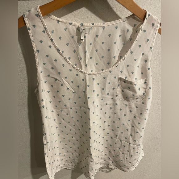 Joie silk blend white and blue print tank top size Medium - Picture 1 of 4